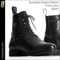 Donatello Paddock Boots Front Lace Black