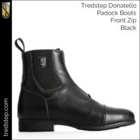 Donatello Paddock Boots Front Zip  Black - Image 2