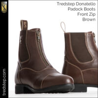 Donatello Paddock Boots Front Zip Brown